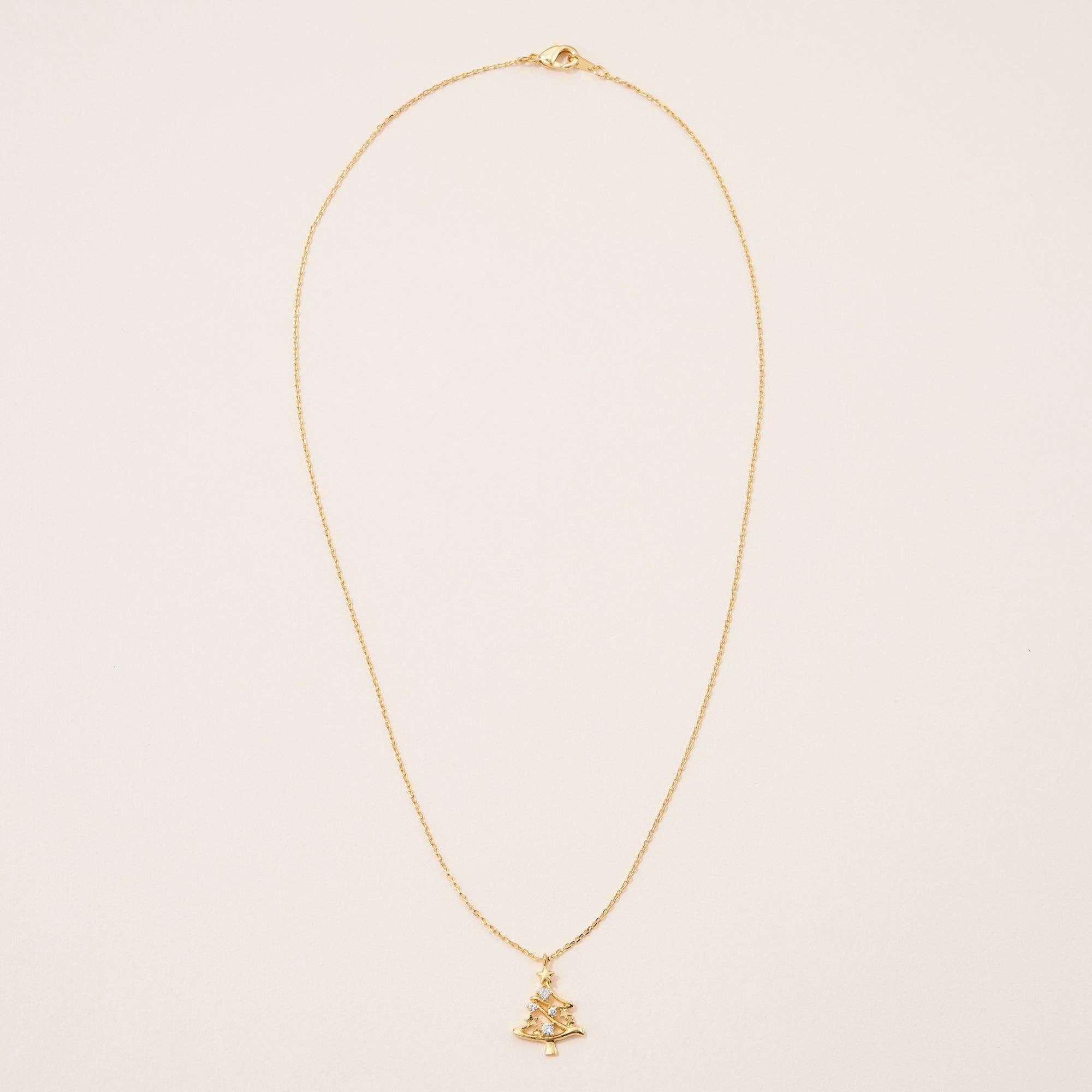 Gold Dipped Christmas Tree Pendant Necklace