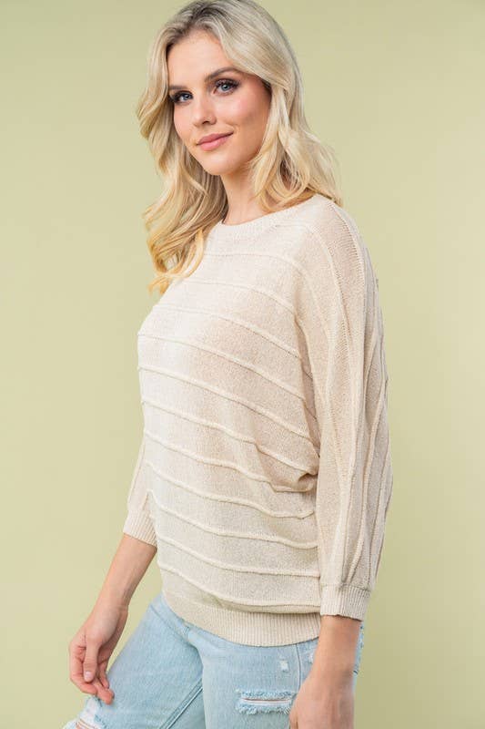 Fuchsia Long Sleeve Solid Sweater Knit Top