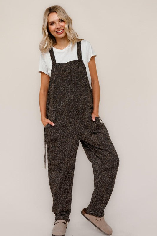 Loose Comfy Overalls W/ Side Pockets And Belt
