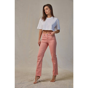Mica Denim High Rise Vintage Garment Dyed Straight Pants