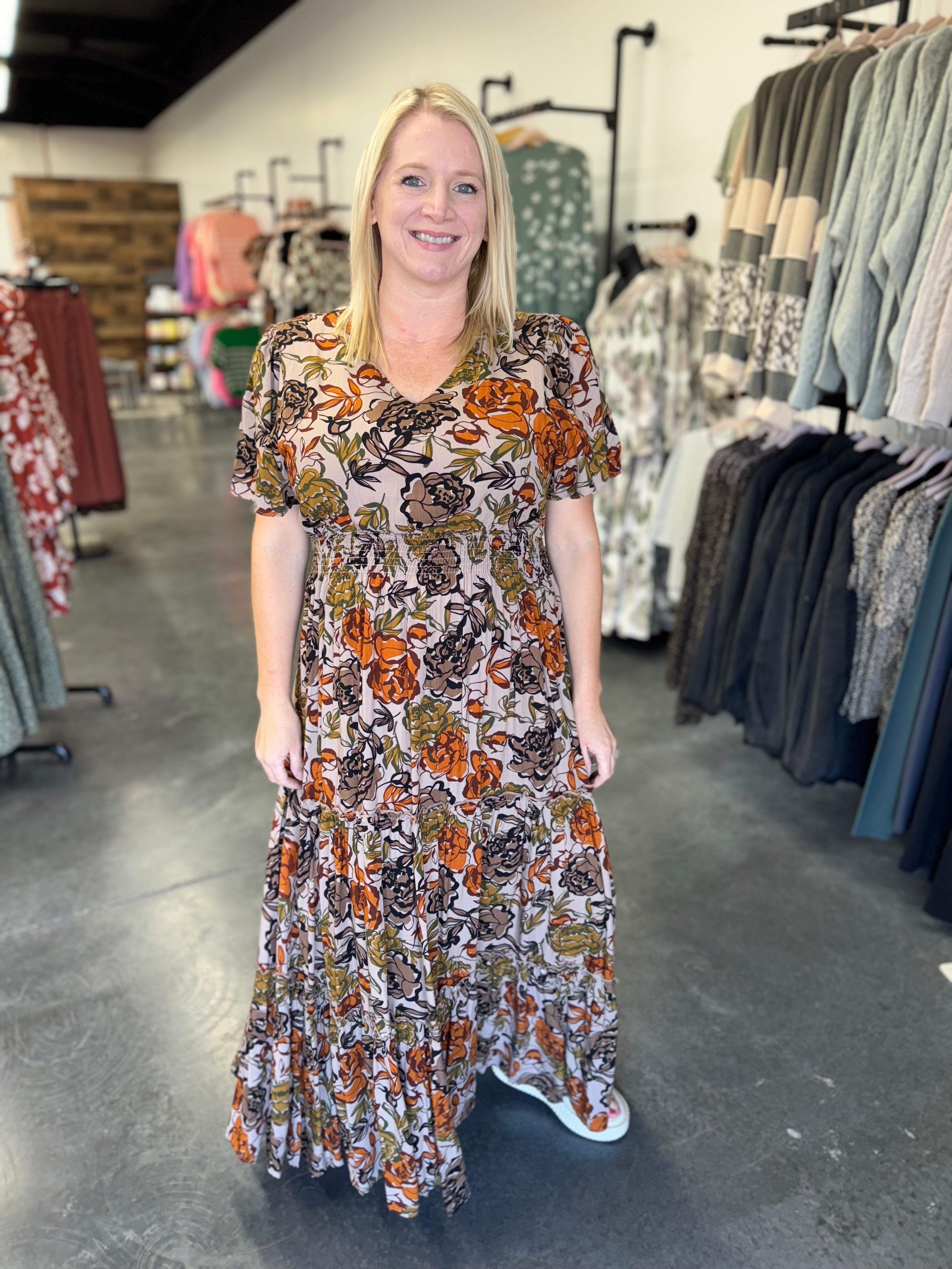 The Eden Dress in Fall Petalwork