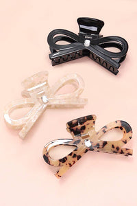 LARGE CUTE BOW RIBBON RHINESTONE HAIR CLAW CLIPS