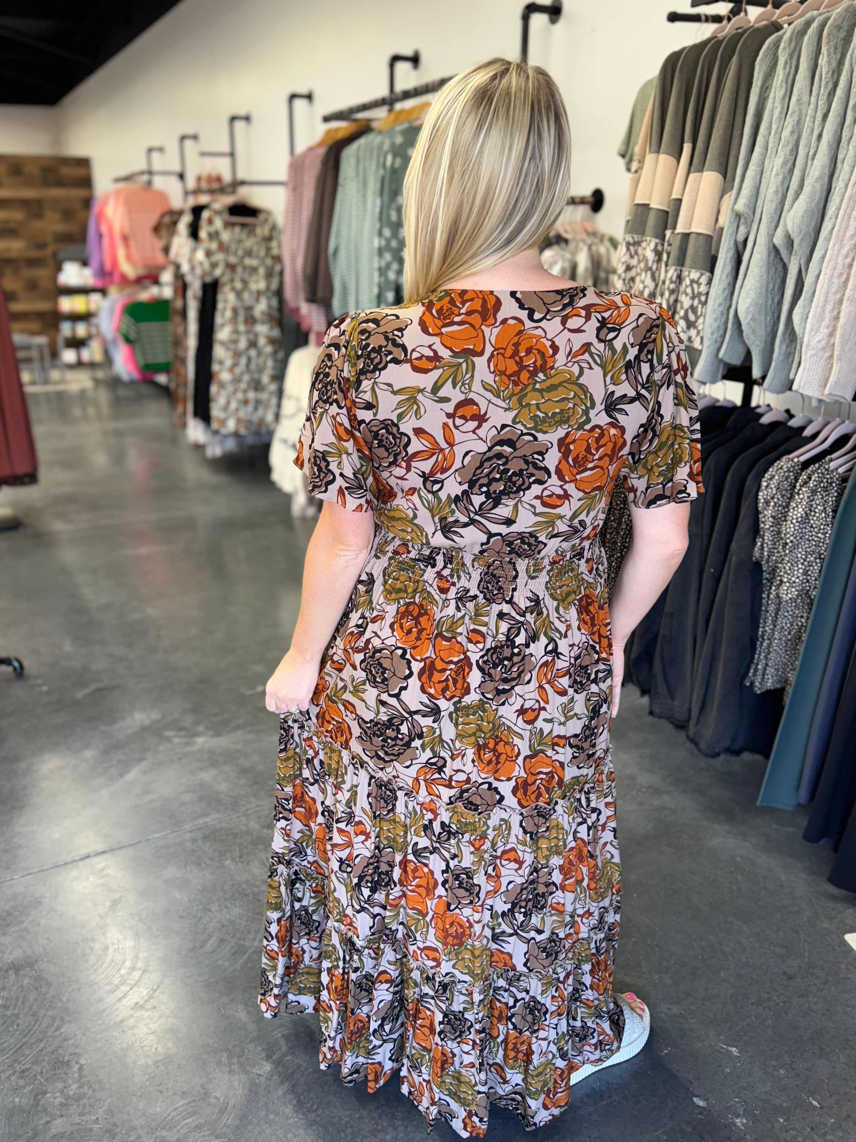 The Eden Dress in Fall Petalwork