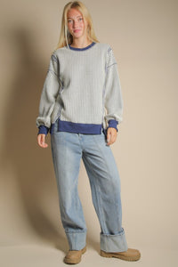 Oversized Waffle Knit Top