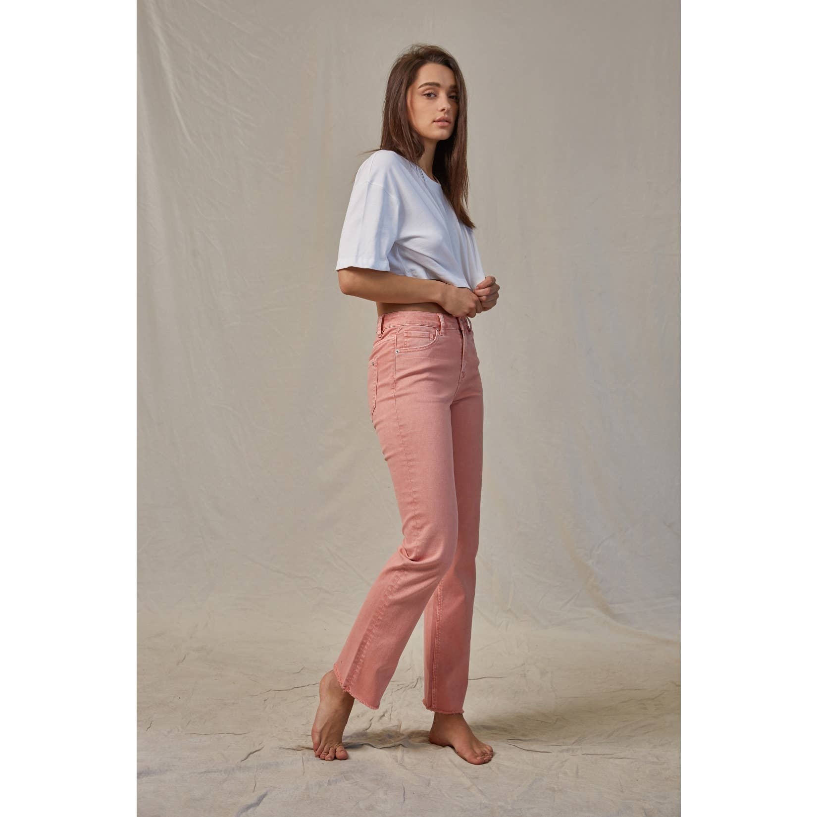 Mica Denim High Rise Vintage Garment Dyed Straight Pants