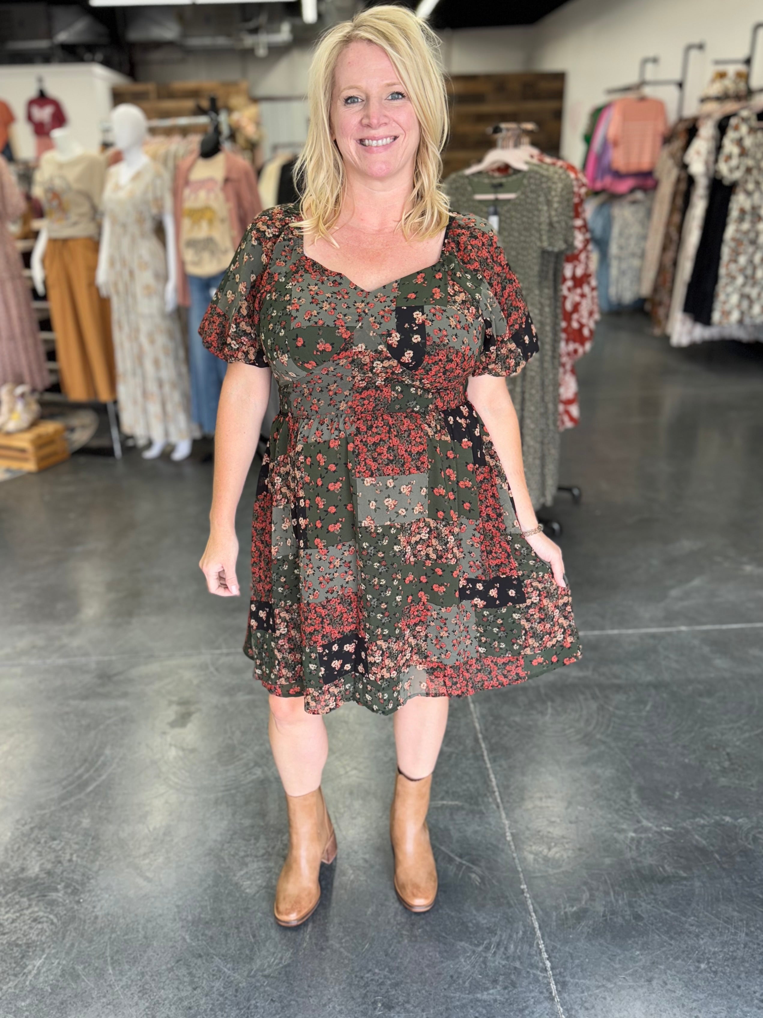 The Tessa Dress in Floral Patchwork