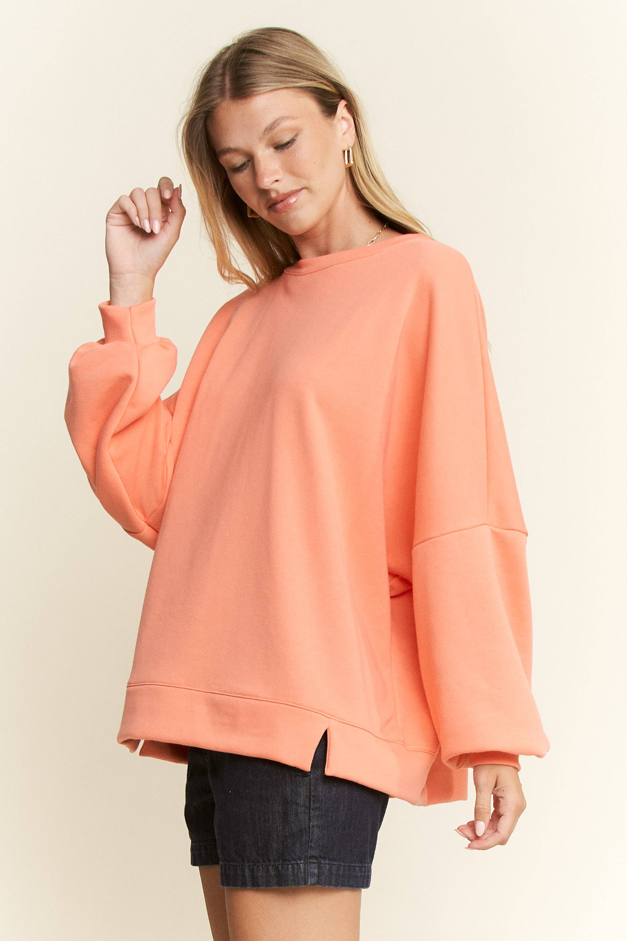 SOLID PASTEL DROP SHOULDER SWEATSHIRT