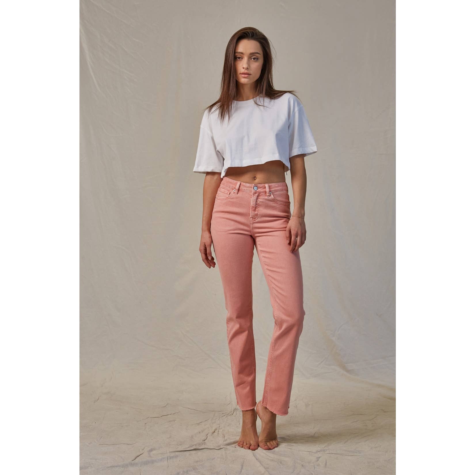 Mica Denim High Rise Vintage Garment Dyed Straight Pants