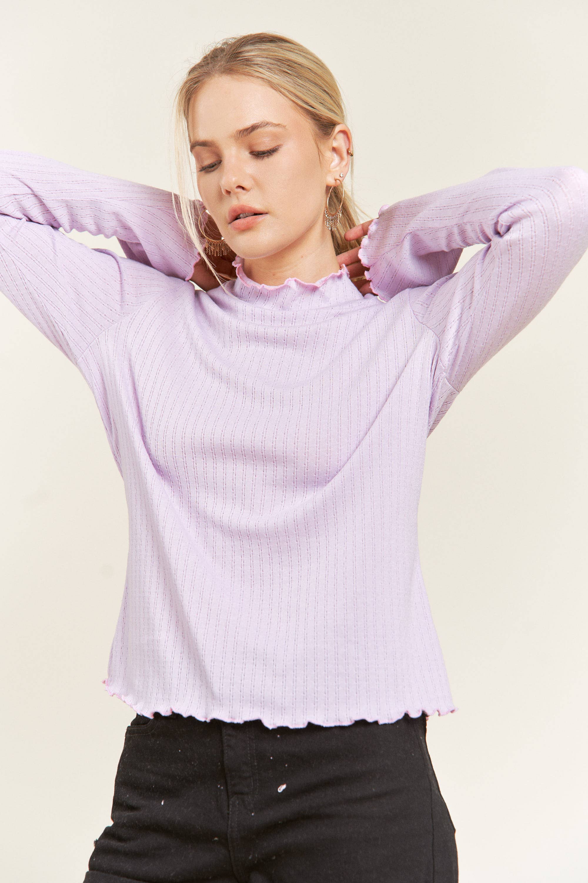 Sage Mock Neck Long Sleeve Top