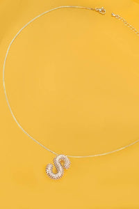 Initial Pave Rhinestone Bubble Balloon Necklace