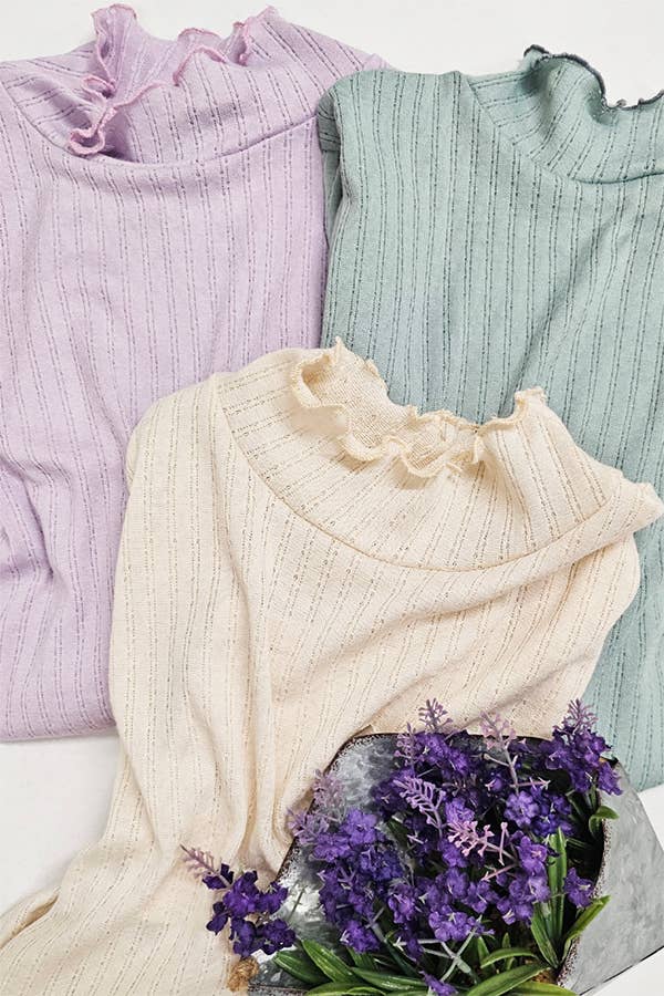 Sage Mock Neck Long Sleeve Top