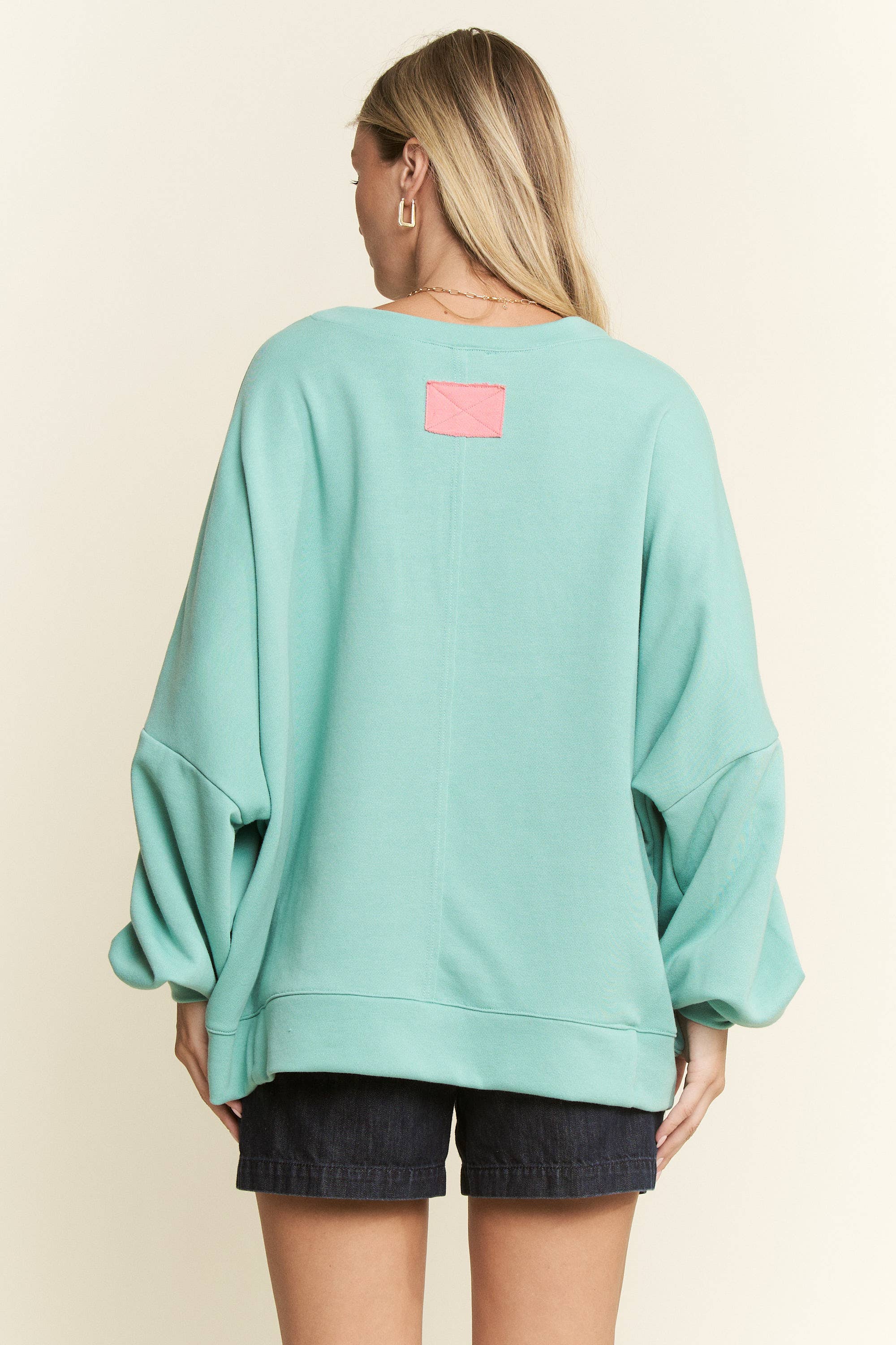 SOLID PASTEL DROP SHOULDER SWEATSHIRT