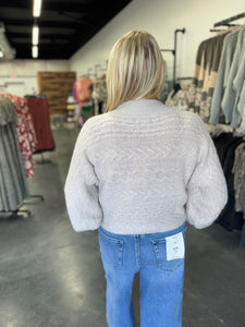 Long Sleeve Cable Knit Cropped Sweater