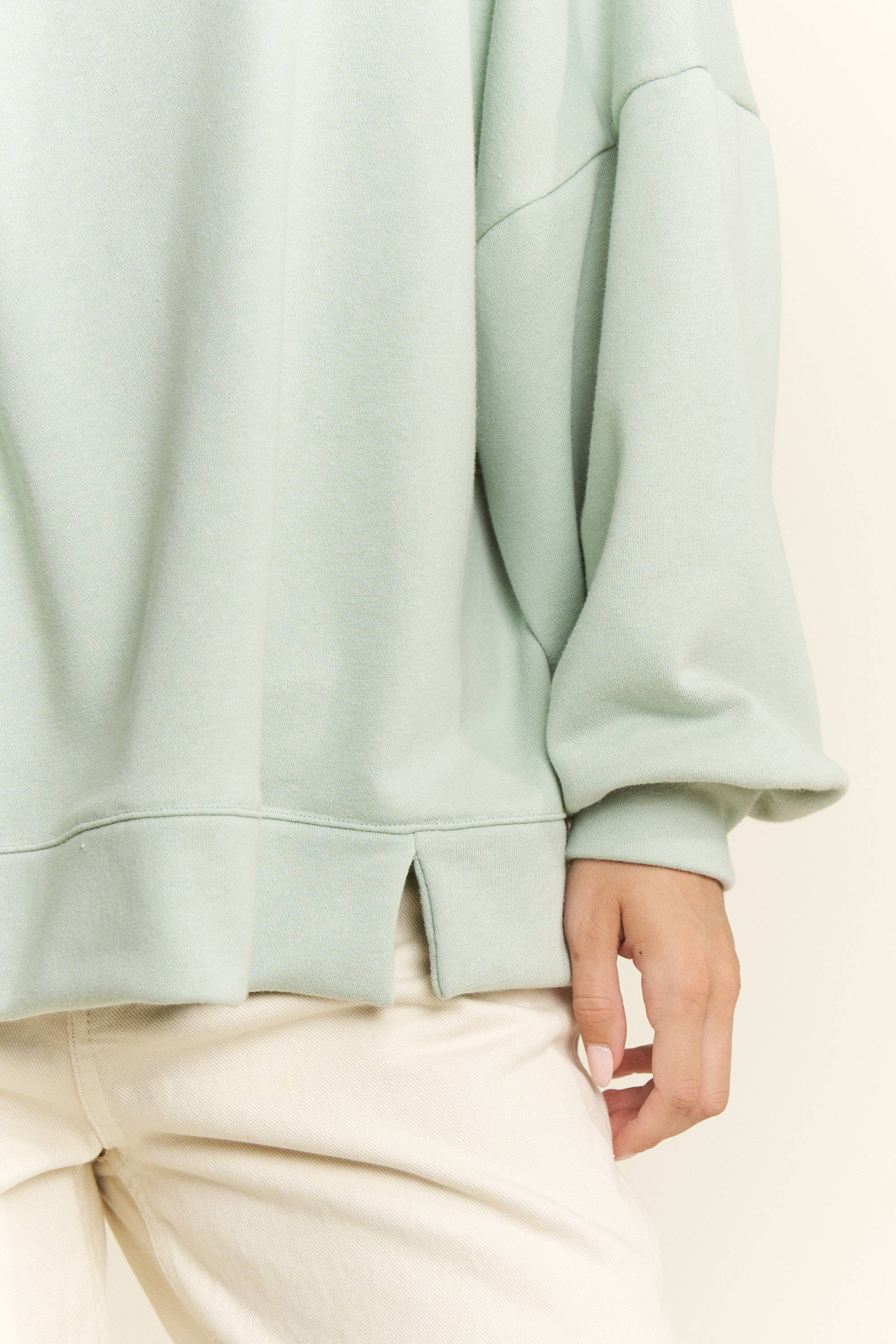 SOLID PASTEL DROP SHOULDER SWEATSHIRT