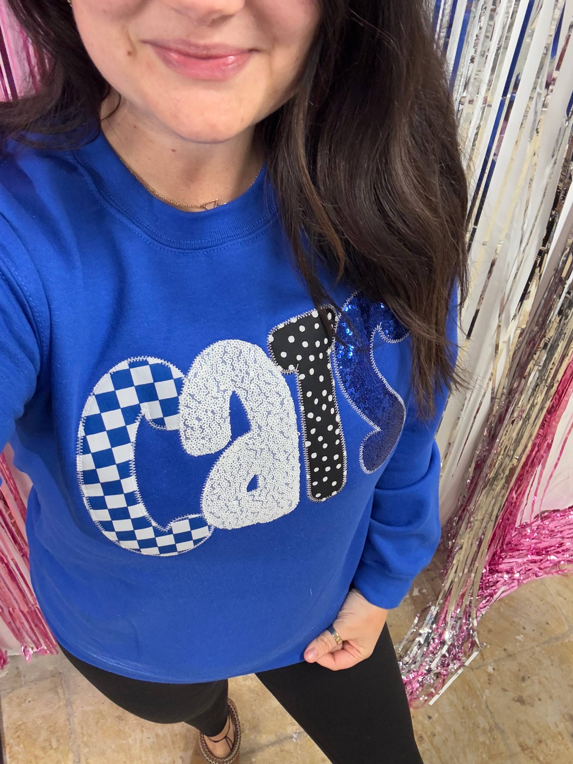 Cats Handmade Embroidered Sweatshirt