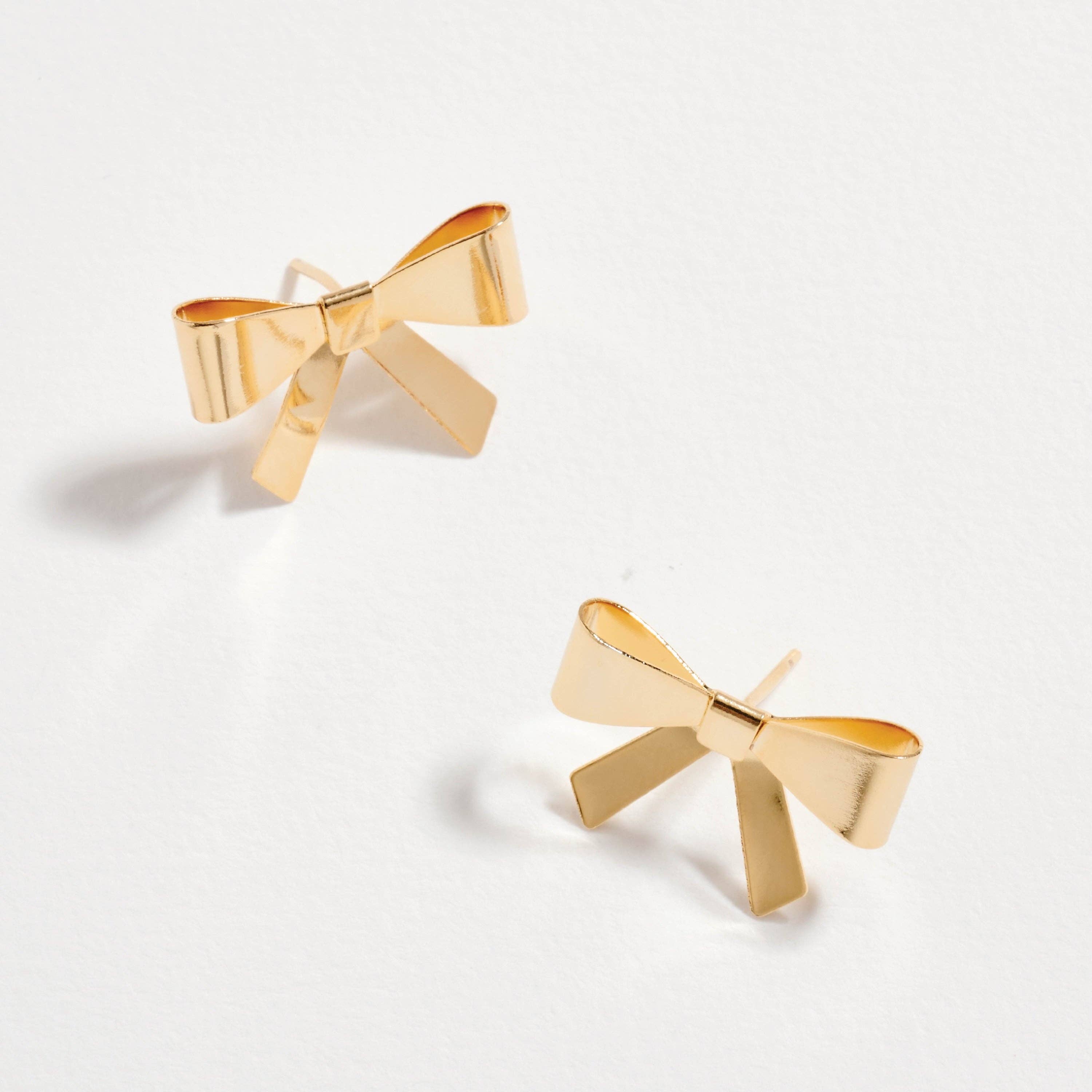 18K Gold Filled Bow Stud Earrings