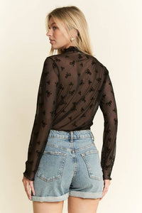 Bow Mesh Top