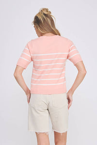Short Sleeve Preppy Striped Top