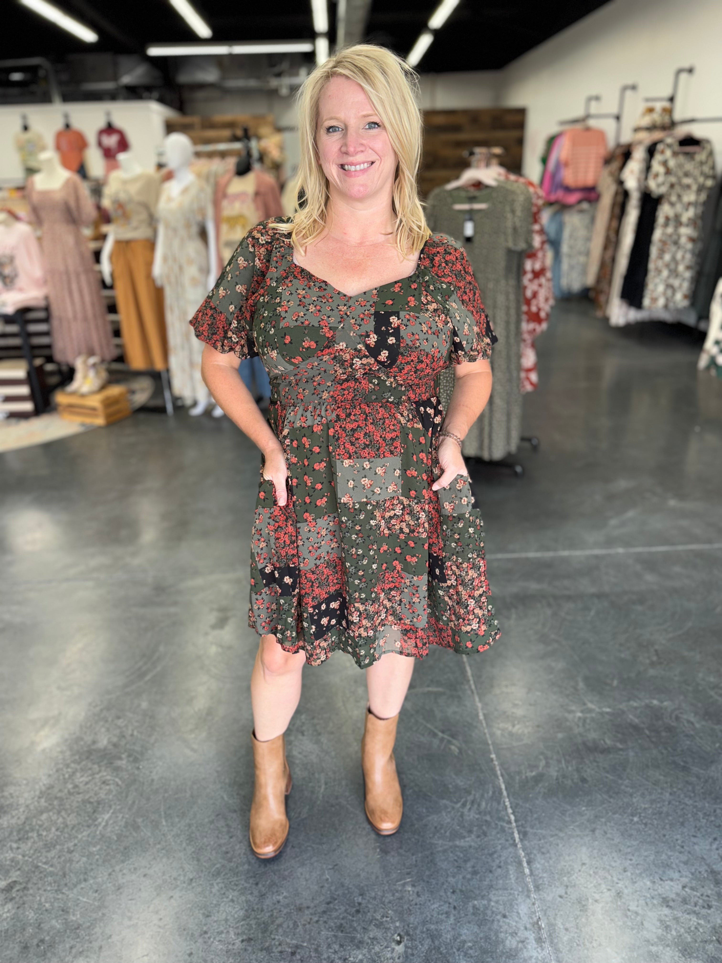 The Tessa Dress in Floral Patchwork