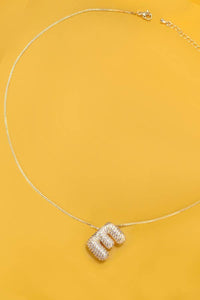 Initial Pave Rhinestone Bubble Balloon Necklace