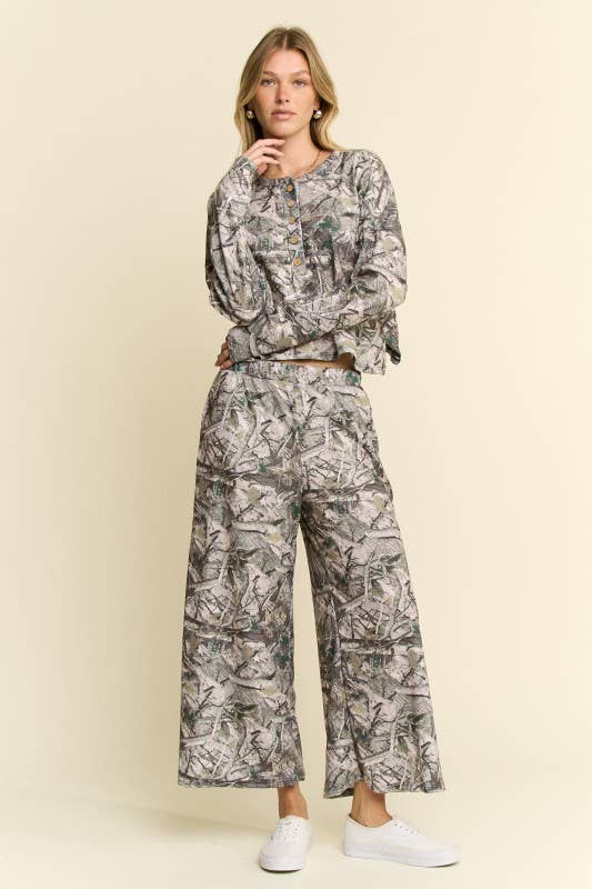 HUNTING CAMO LONG PANTS LOUNGE SET