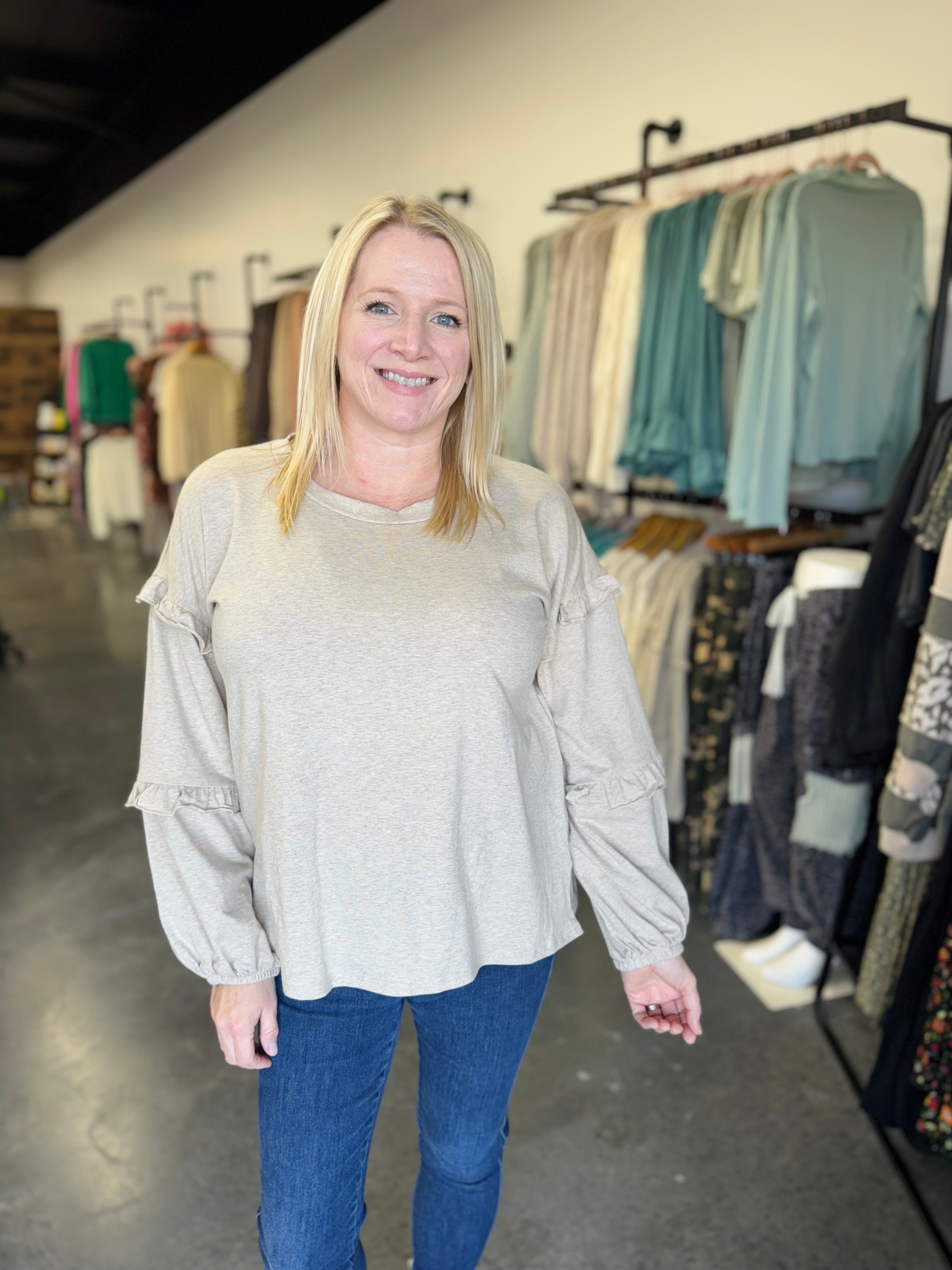 Ruffled Long Sleeve Top