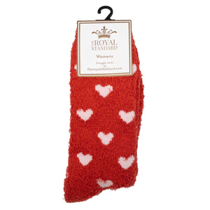 Women's Hearts Snuggle Socks   Red/Pink   One Size