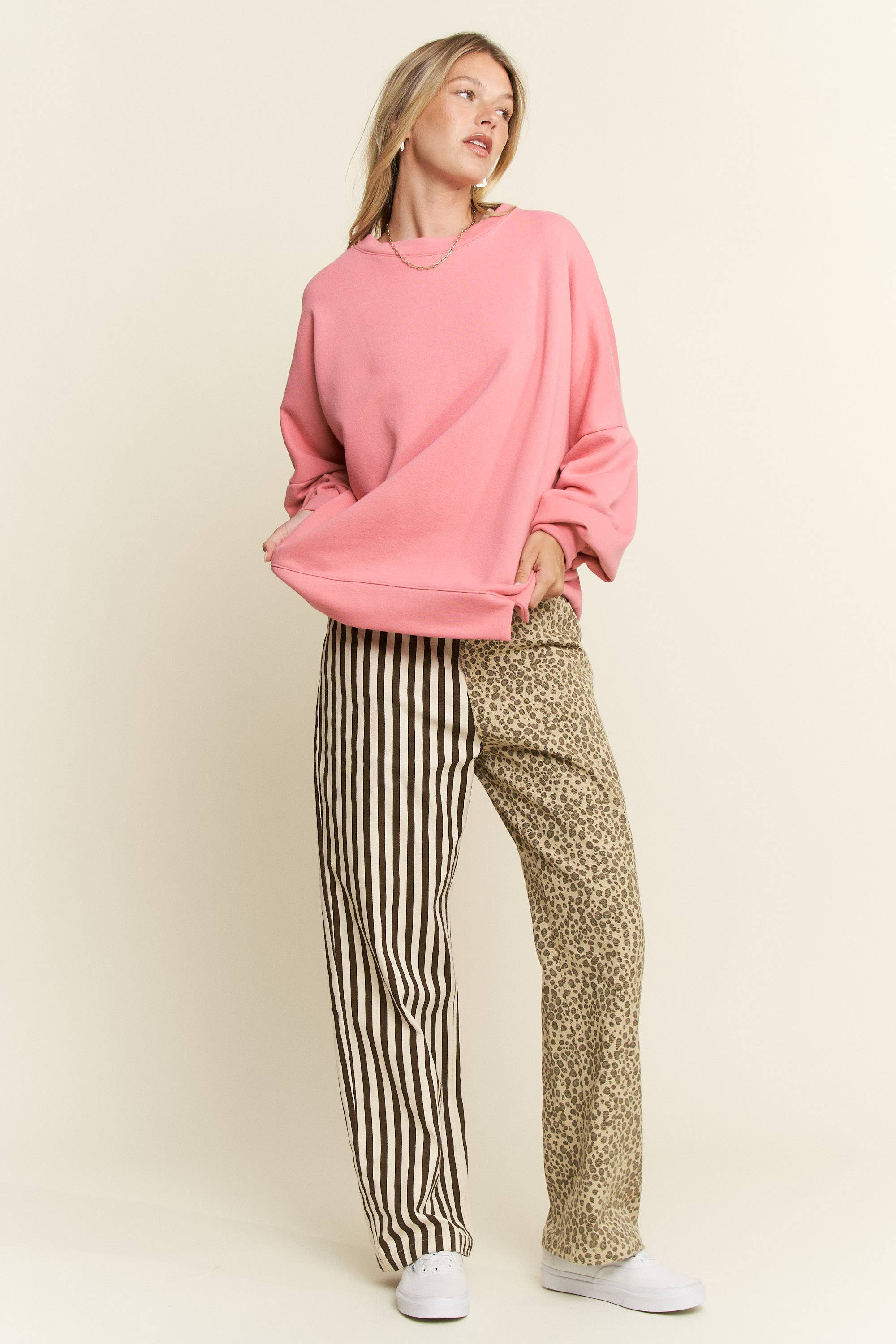 SOLID PASTEL DROP SHOULDER SWEATSHIRT