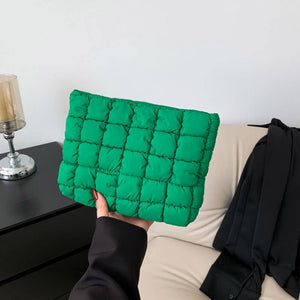 Quilted Puffy Cosmetic Makeup Pouch Clutch Bag