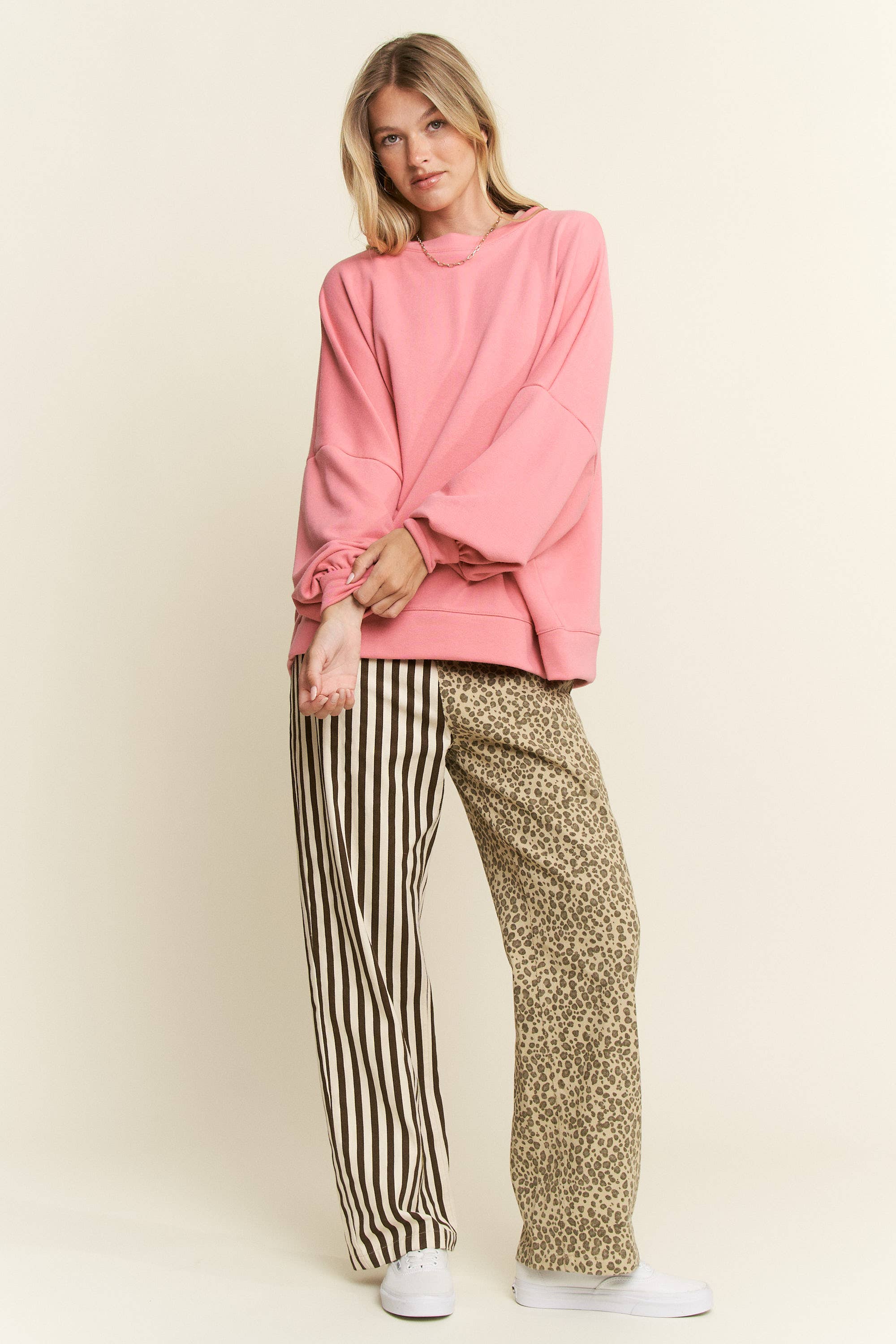 SOLID PASTEL DROP SHOULDER SWEATSHIRT