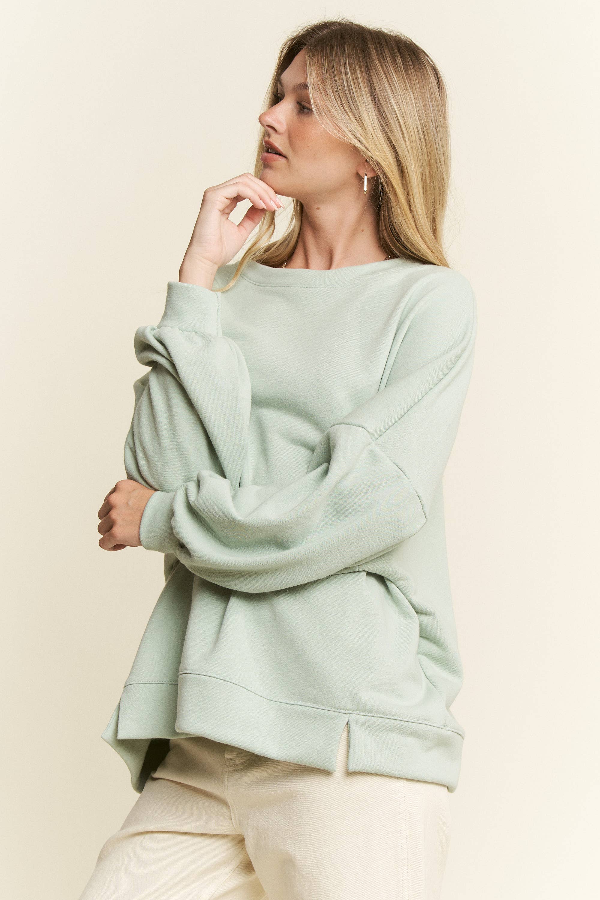 SOLID PASTEL DROP SHOULDER SWEATSHIRT