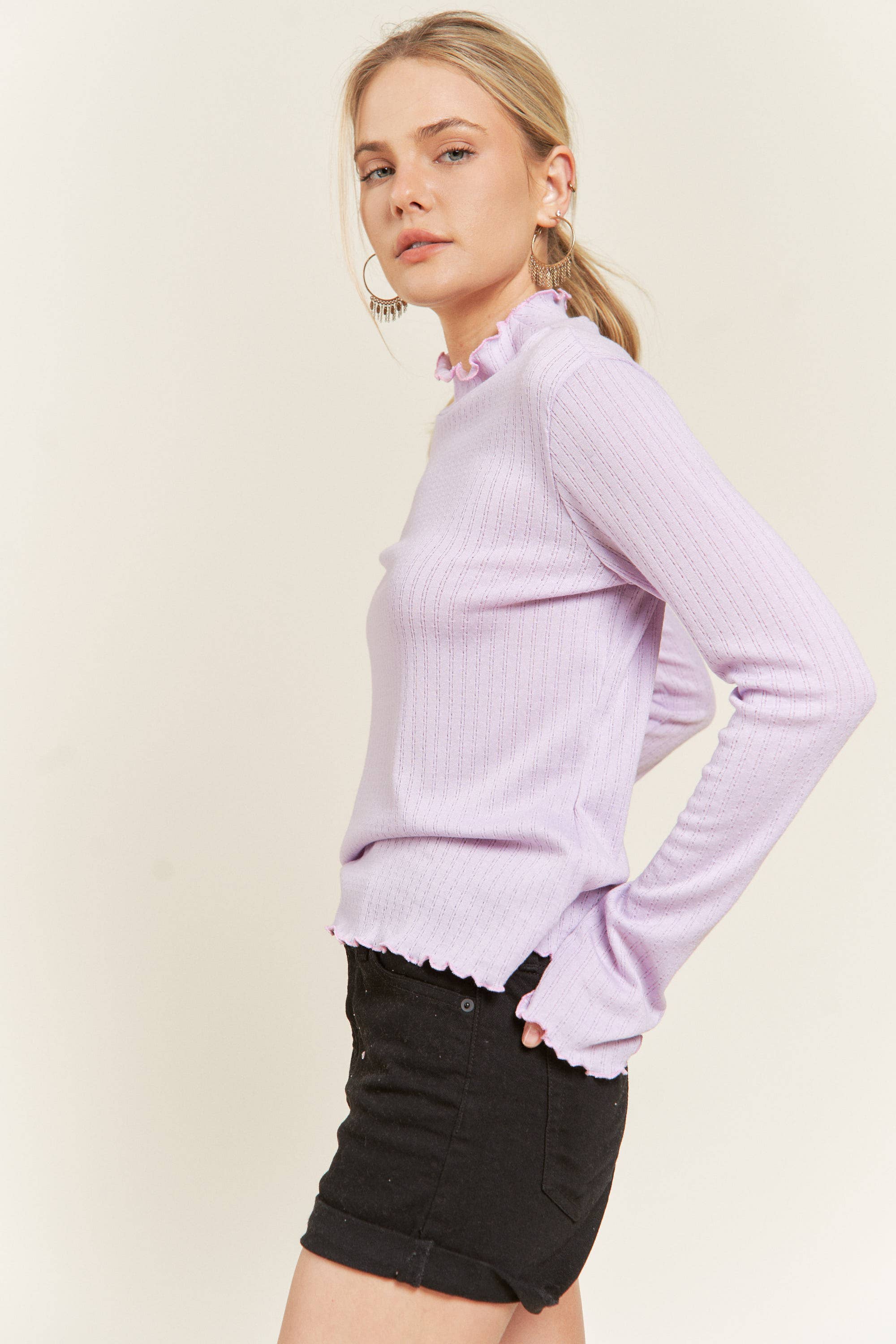 Sage Mock Neck Long Sleeve Top