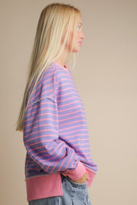 Striped Comfy Casual Oversized Knit Top ￼
