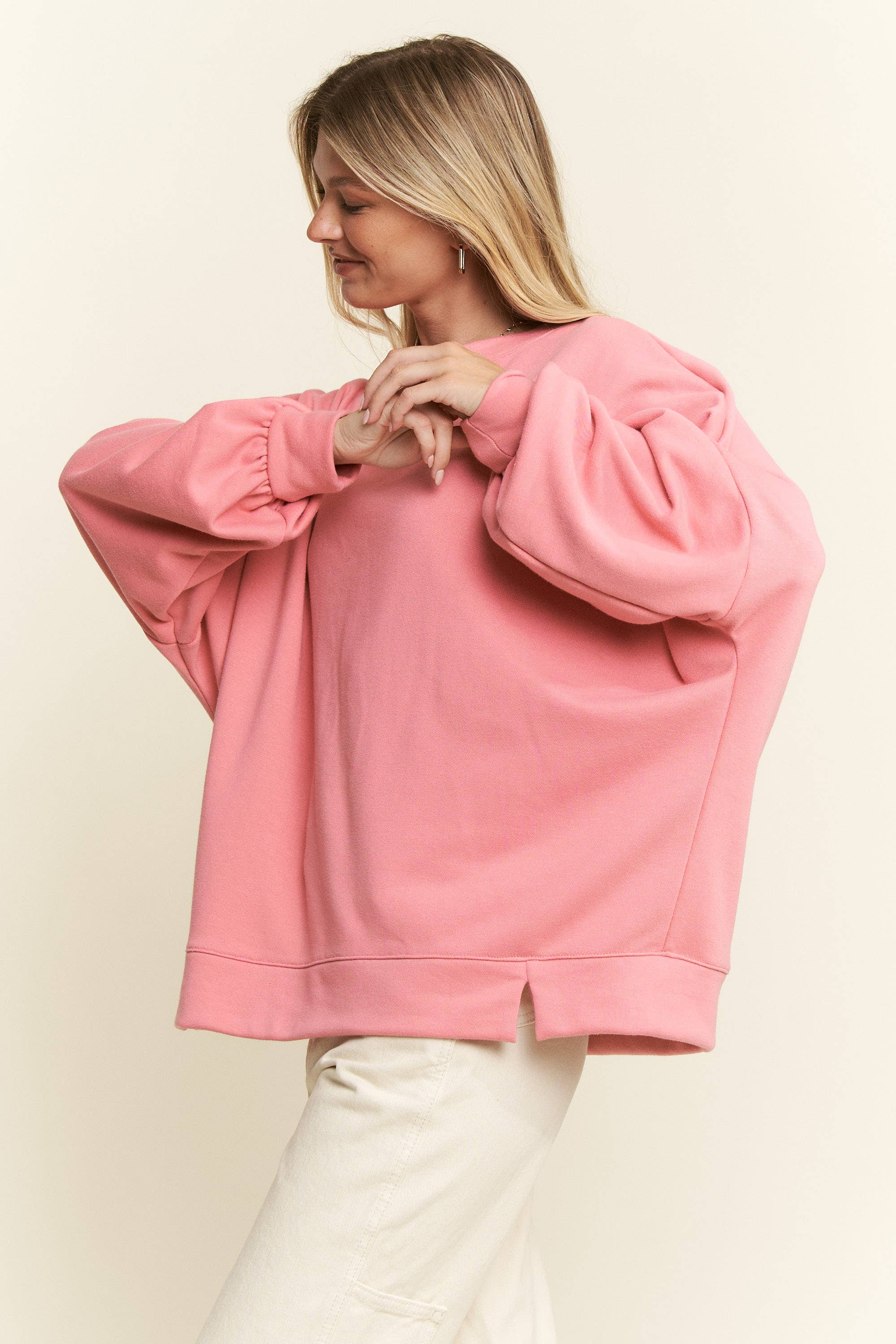 SOLID PASTEL DROP SHOULDER SWEATSHIRT