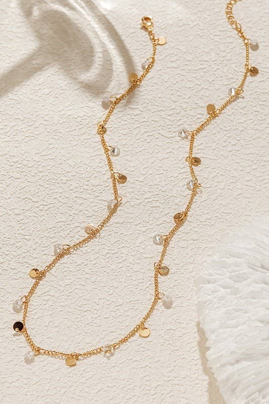 18K Stainless Steel Tarnish Free Disc Necklace