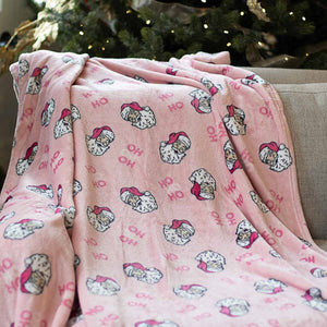 HoHoHo Santa Throw   Pink   50x60