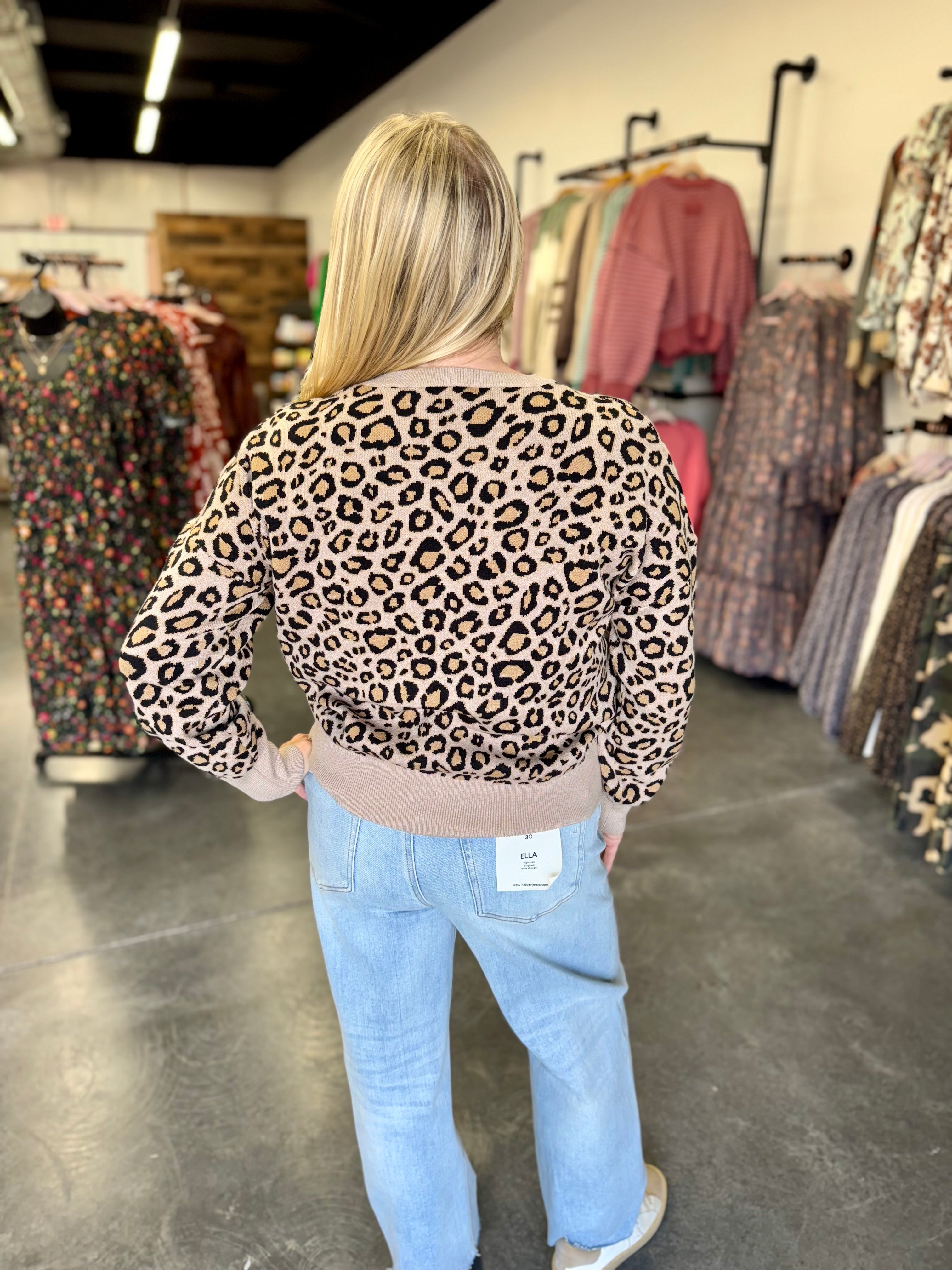 Leopard Pullover Knit Sweater