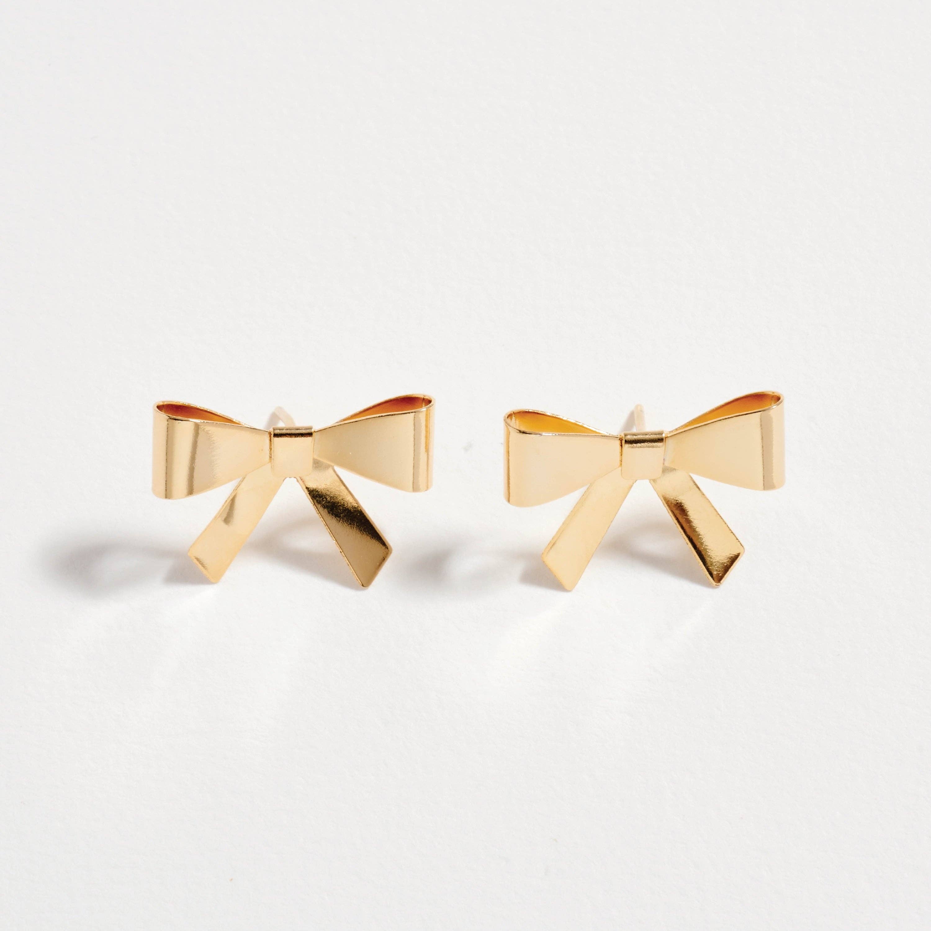 18K Gold Filled Bow Stud Earrings