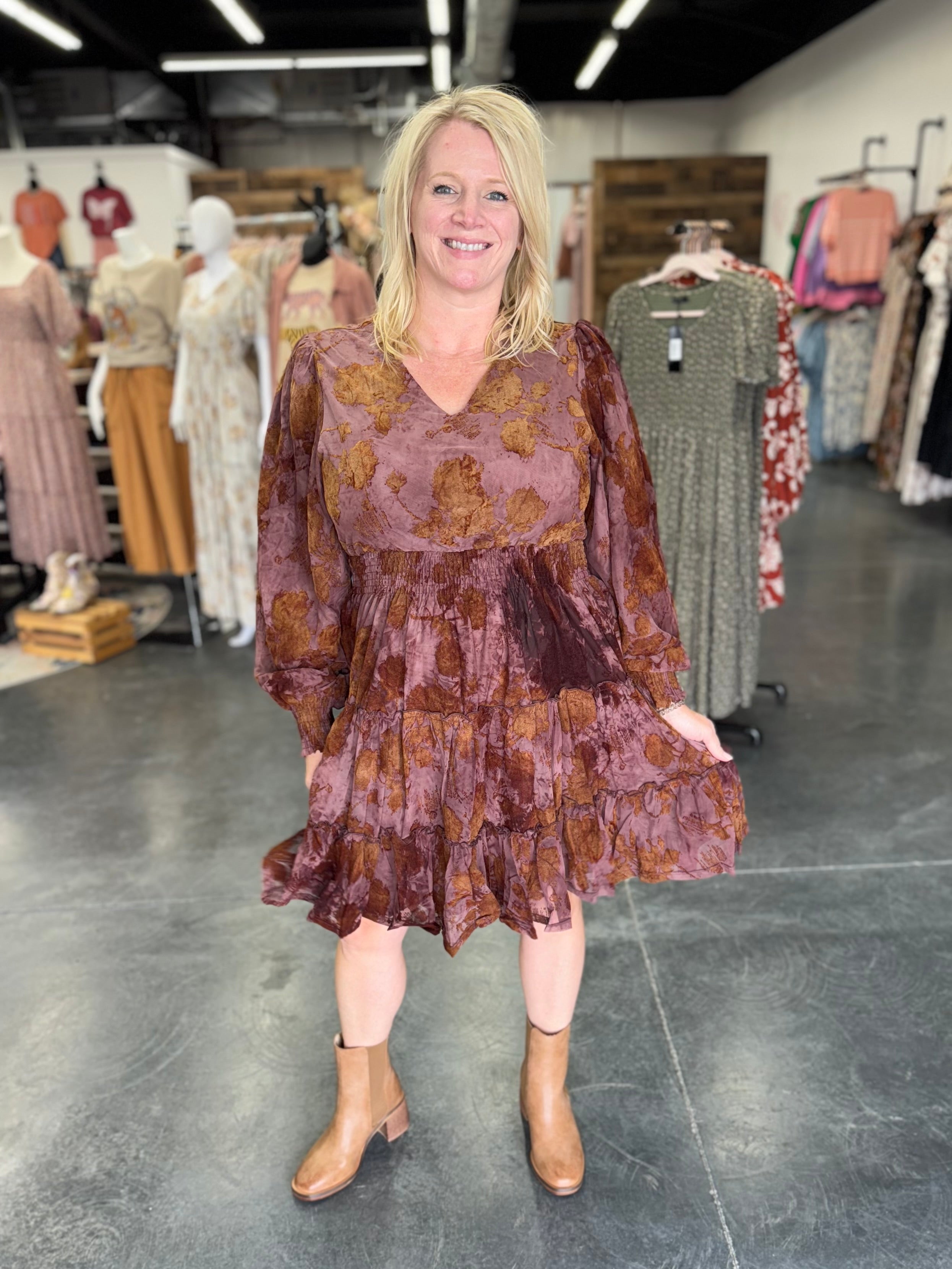 The Opal Dress in Hazel Flora