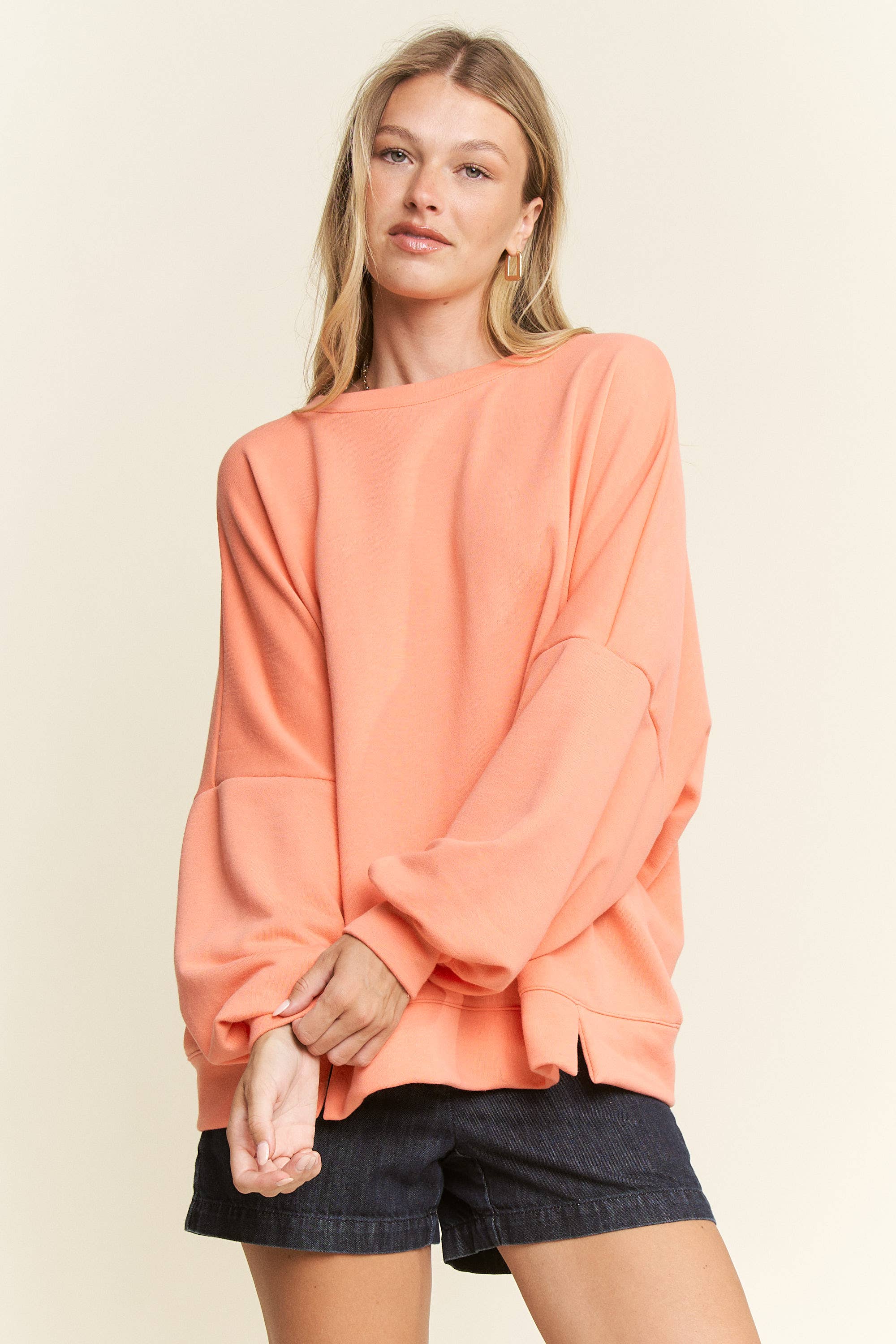 SOLID PASTEL DROP SHOULDER SWEATSHIRT
