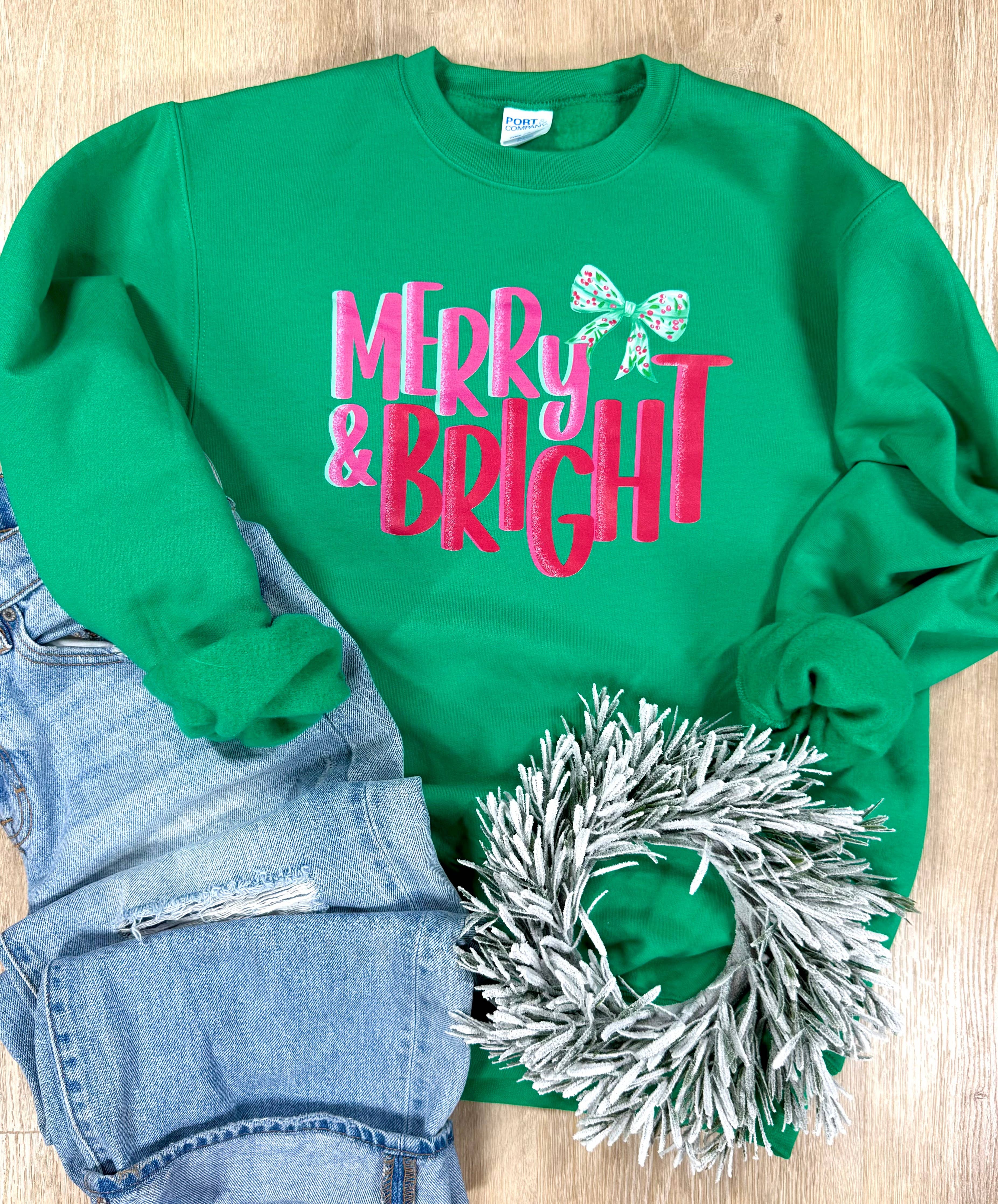 Green Merry & Bright Sweatshirt