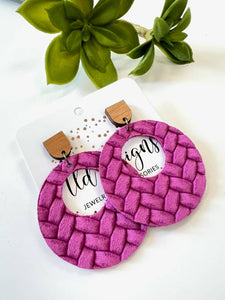 Leather Dragonfruit Earrings