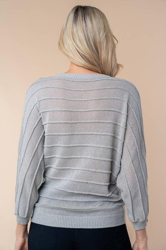 Fuchsia Long Sleeve Solid Sweater Knit Top