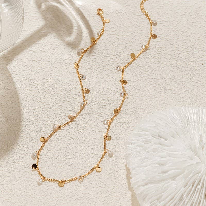 18K Stainless Steel Tarnish Free Disc Necklace