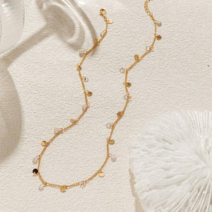 18K Stainless Steel Tarnish Free Disc Necklace