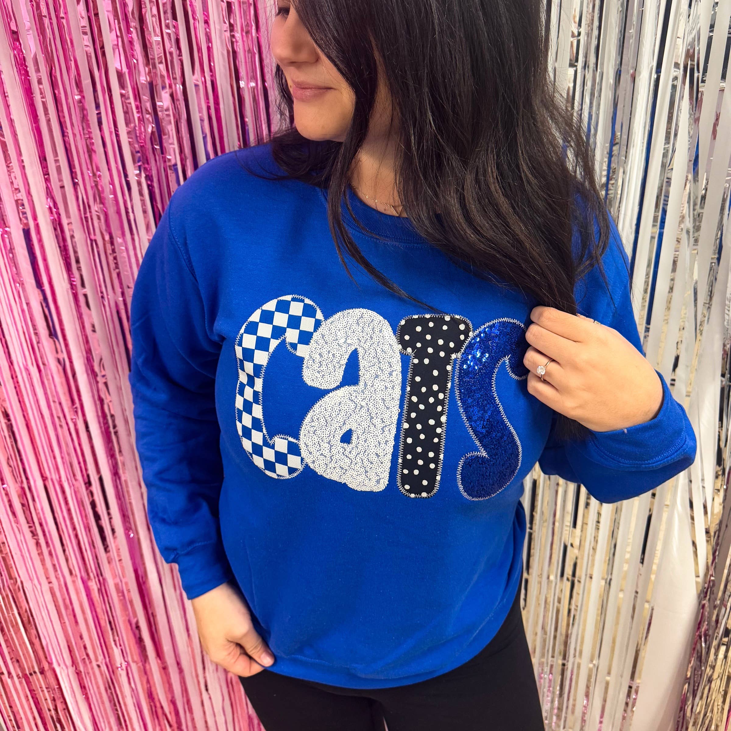 Cats Handmade Embroidered Sweatshirt