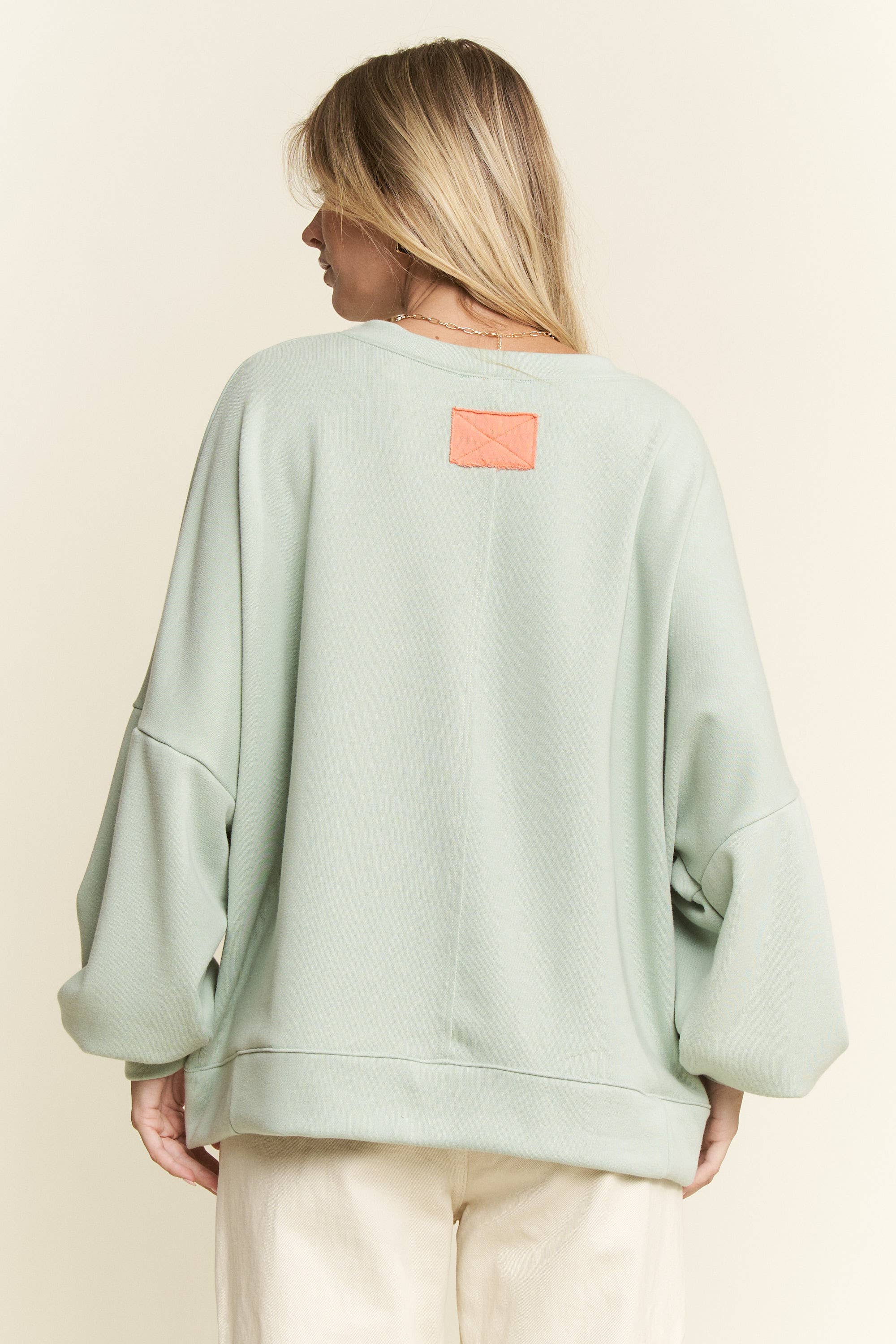 SOLID PASTEL DROP SHOULDER SWEATSHIRT