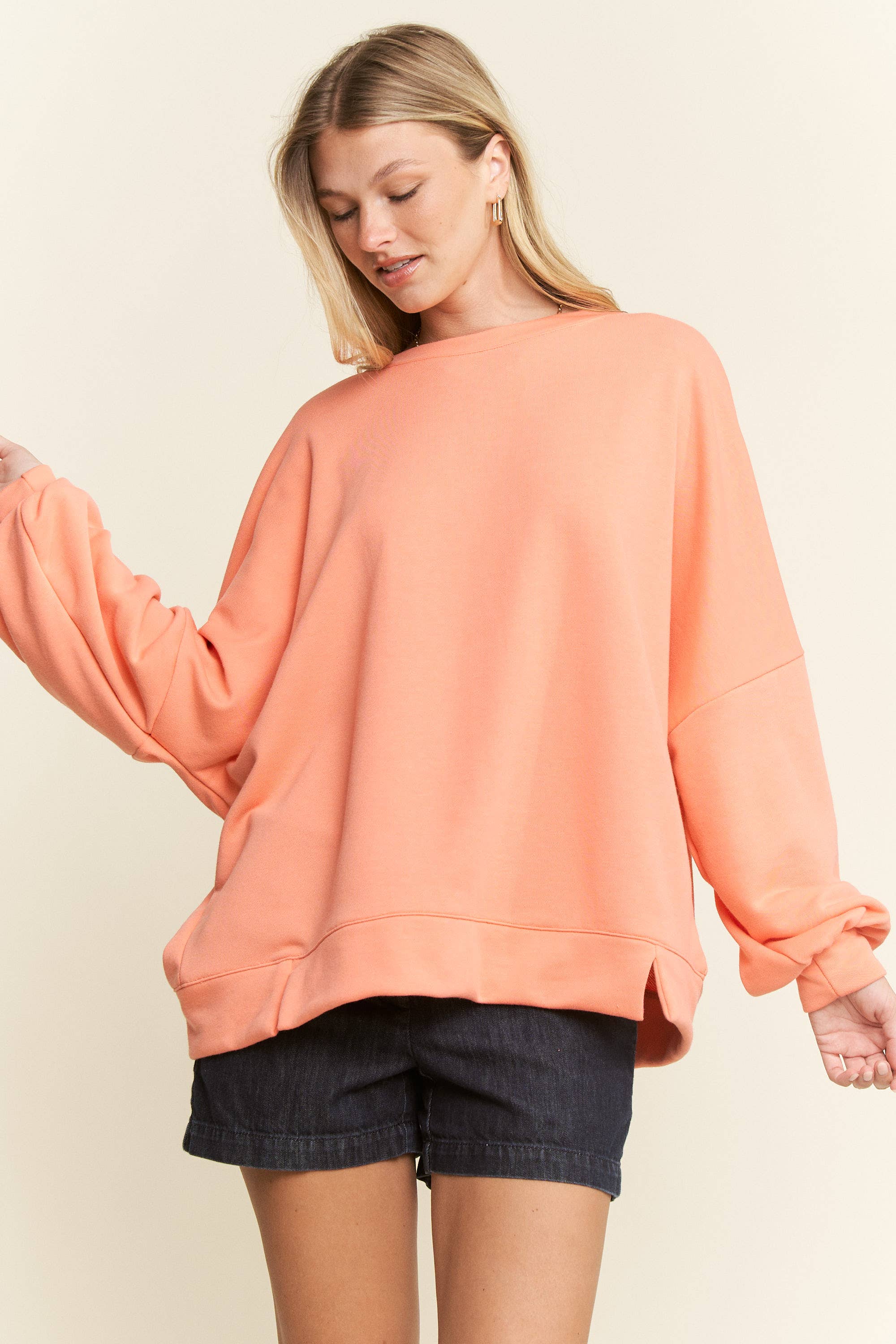 SOLID PASTEL DROP SHOULDER SWEATSHIRT