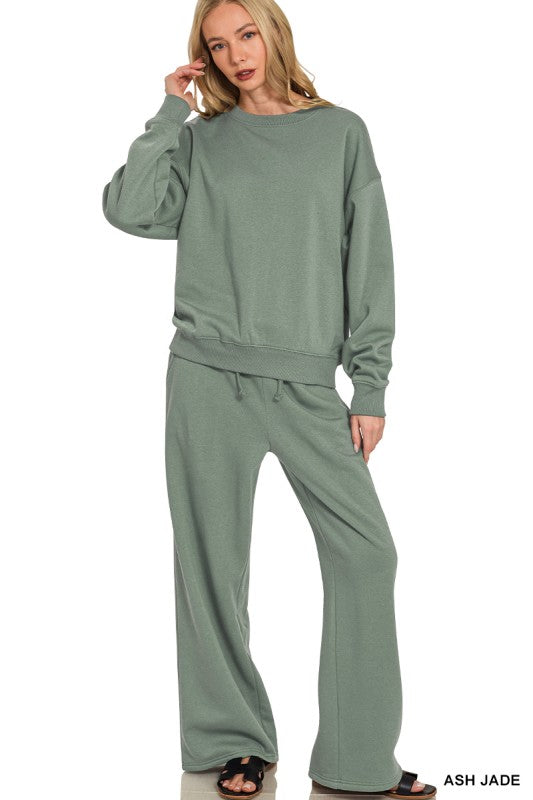 Fleece Long Sleeve Pullover & Sweatpants Set