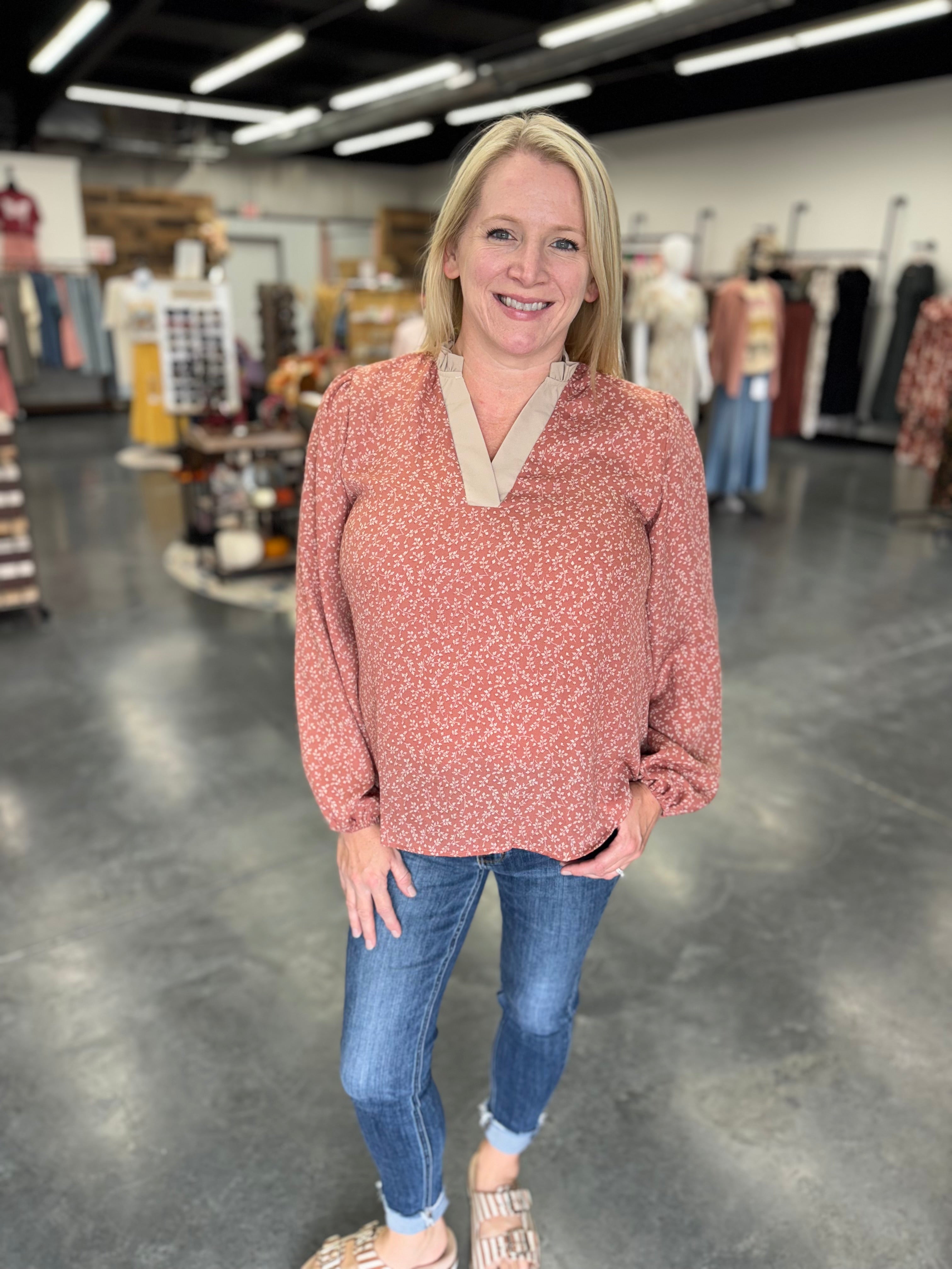 Fall Floral Blouse